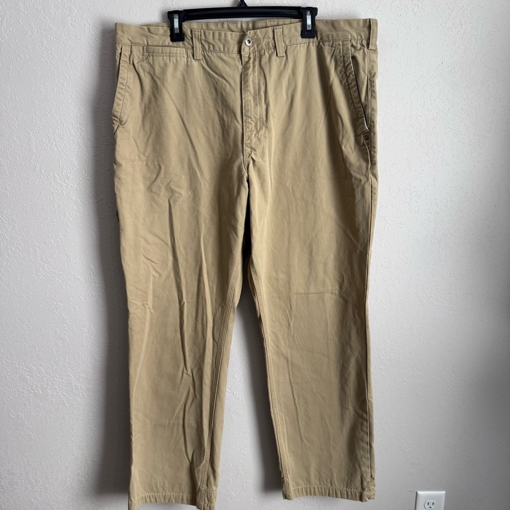 Mens 42x34 Khaki Duluth Trading Company Outdoor Workmans Gorpcore Workwear Pants